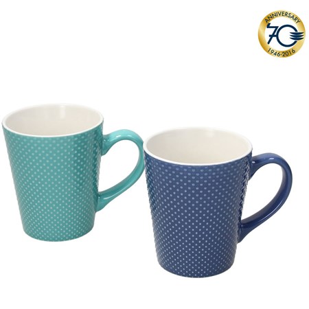 set 2 mug samba blu e turchese