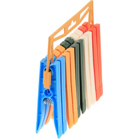 set 10 mollette bucato in plastica colorate