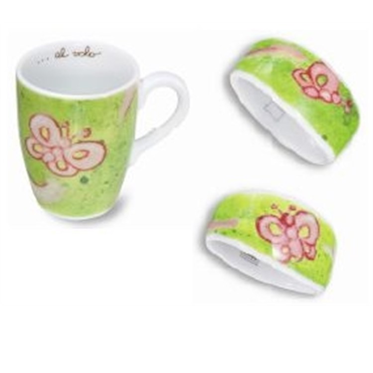 Confezione 2 Porta Tovaglioli con 2 Mug Volare