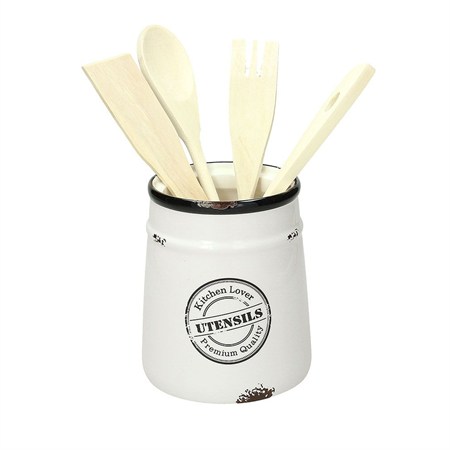 porta utensili cucina urban chic tognana in stoneware bianco diametro 12 cm x altezza 22 cm