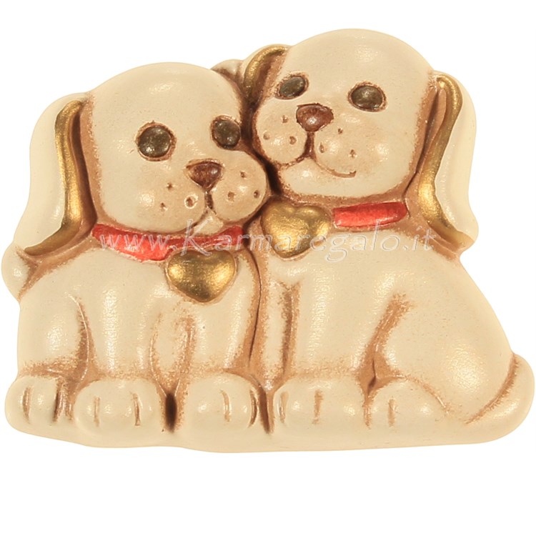 Magnete Coppia Cani Con Cuori
