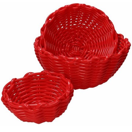 tris di cestini tondi rossi