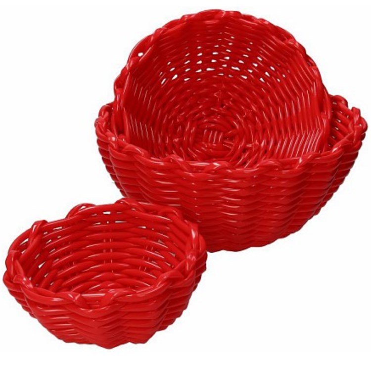 Tris Di Cestini Tondi Rossi