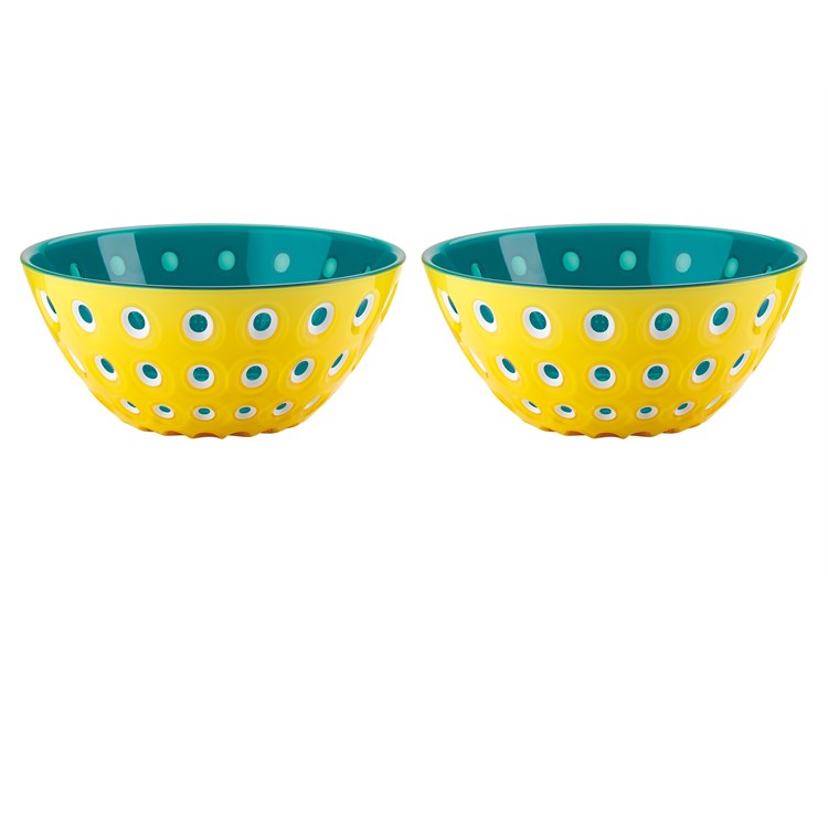 Set 2 Ciotole Le Murrine Giallo Bianco Acquamarina cm 12