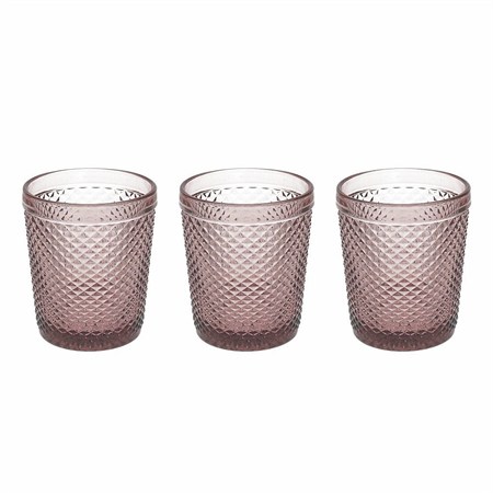 set 3 bicchieri 300 cc diamante ciclamino