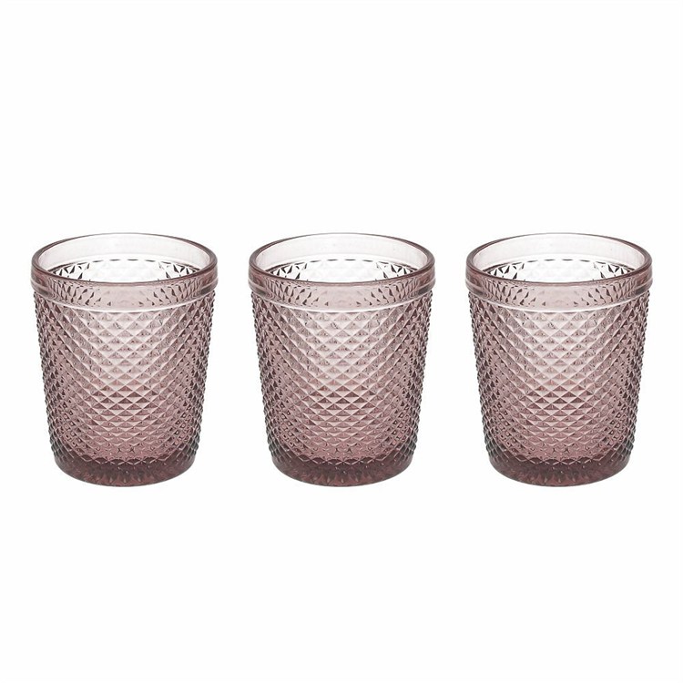 Set 3 Bicchieri 300 cc Diamante Ciclamino