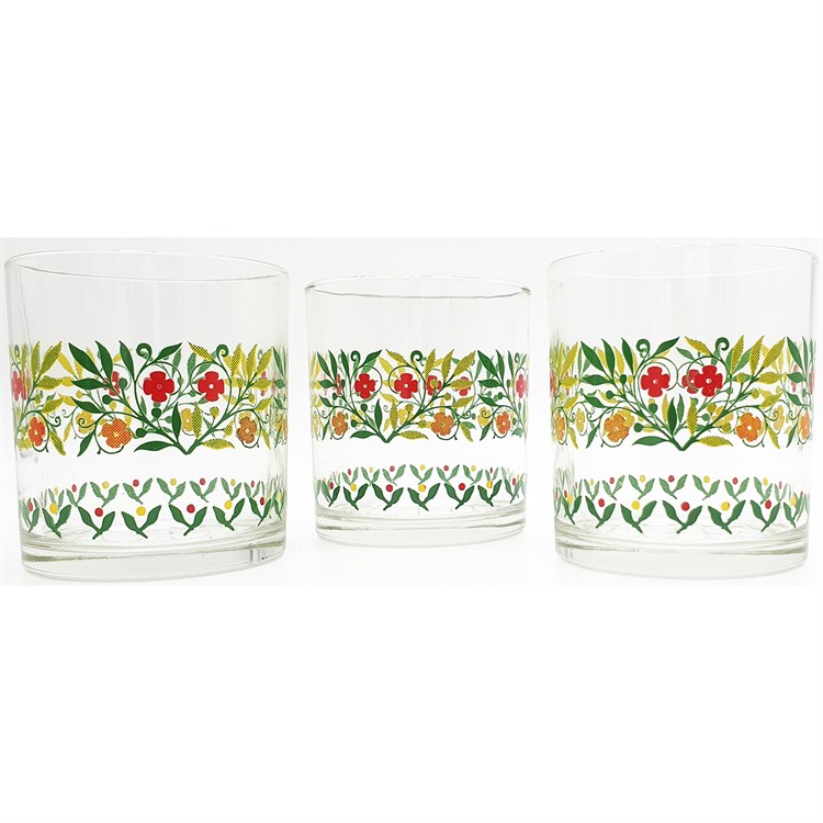 Set 3 Bicchieri Vino Indro Decorati