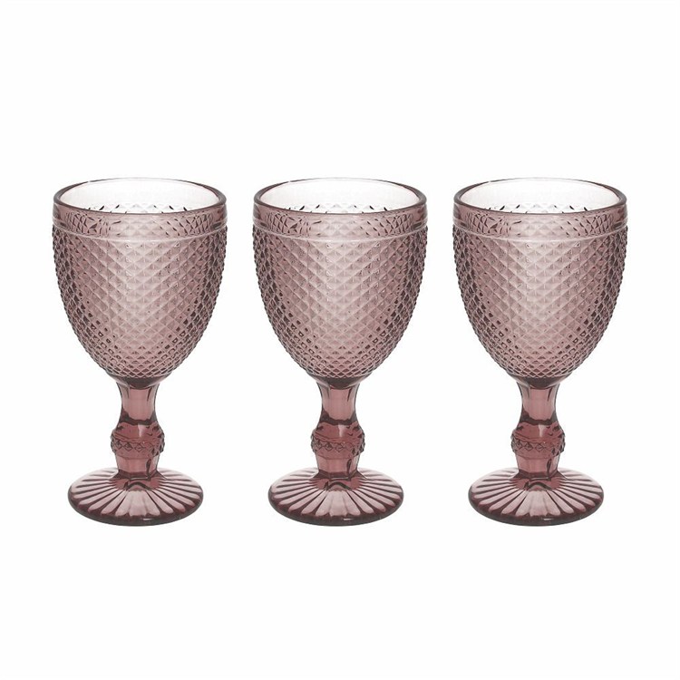 Set 3 Calici 280 cc Diamante Ciclamino