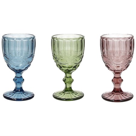 set 3 calici vino colorati 260 cc tognana madame