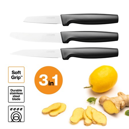 set coltelli cucina 3 pezzi acciaio inox giapponese