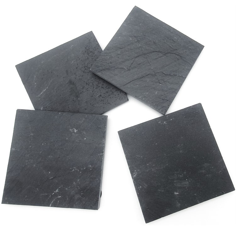 Set 4 Sottobicchieri In Ardesia