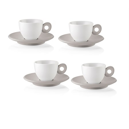 set 4 tazzine caffe everyday grigio tortora