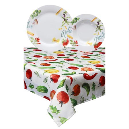 set 6 posti tavola new pasta in omaggio la tovaglia cm 140 x 180