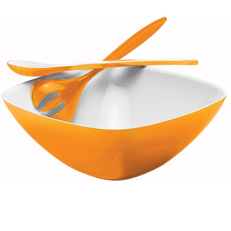 Posate Per Insalata Guzzini – Acciaio Inox E Manici In Plastica Bicolore, Eleganti E Lavabili In Lavastoviglie