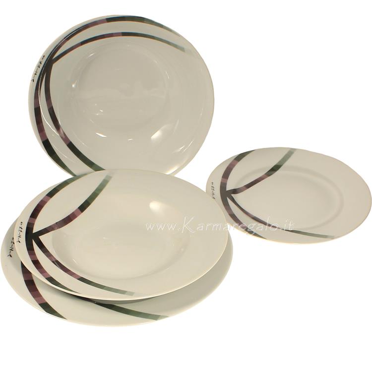 Servizio Piatti 12 pezzi con Insalatiera Omaggio Krizia