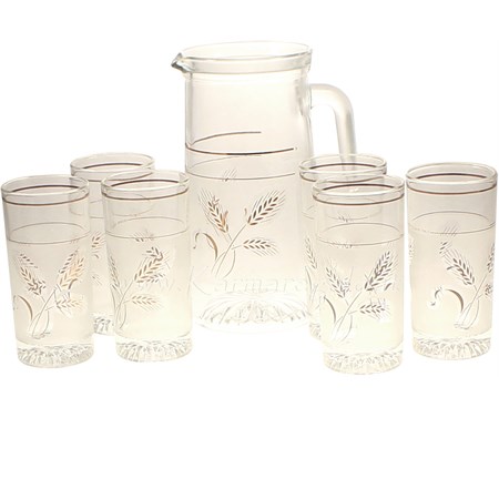set caraffa e 6 bicchieri bibita