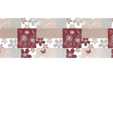 tovaglia plastificata telata goffrata fiori bordeaux