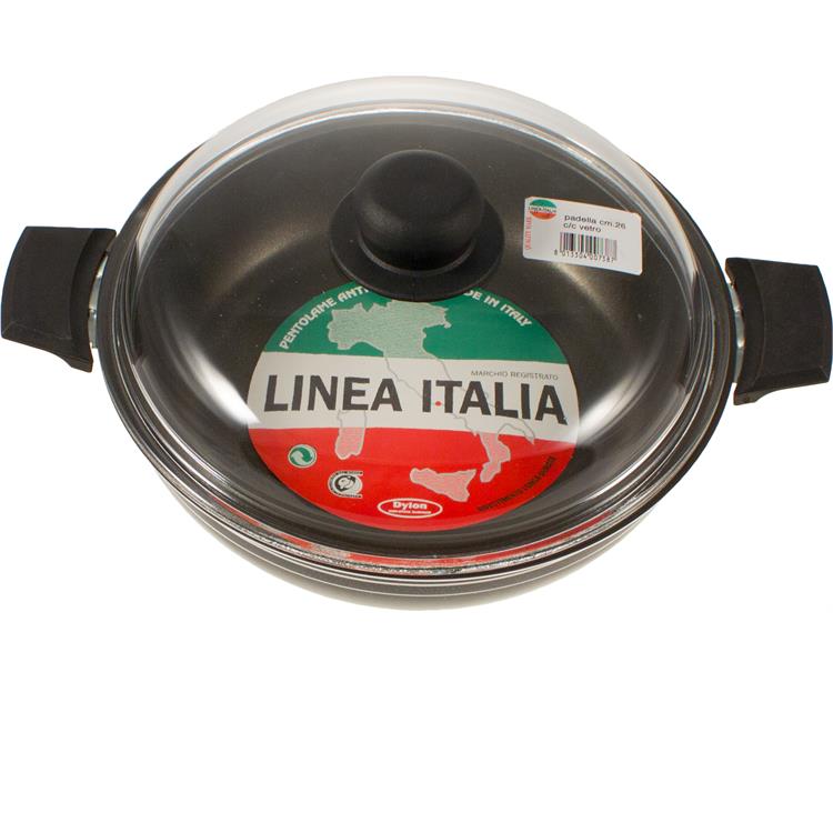 Tegame 2 Manici Antiaderente 26 cm con Coperchio in Vetro