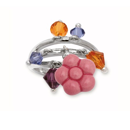 anello fiore rosa thun