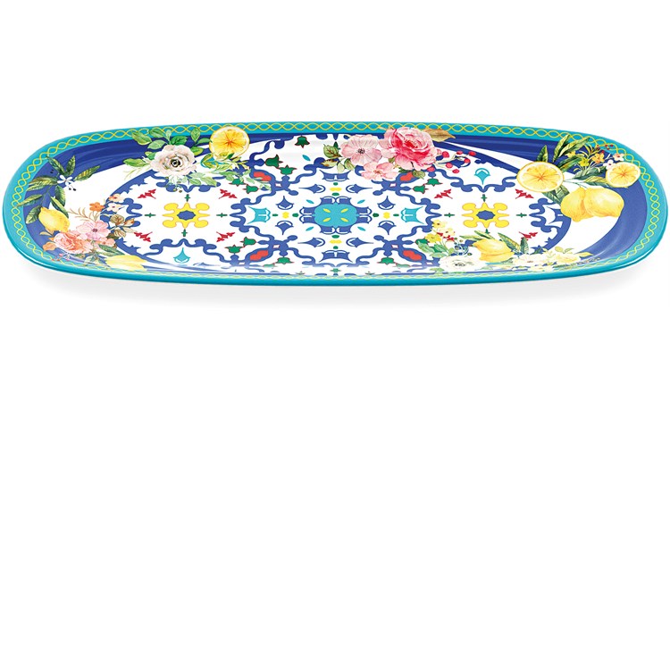 Vassoio Rettangolare Piccolo Flower E Lemon