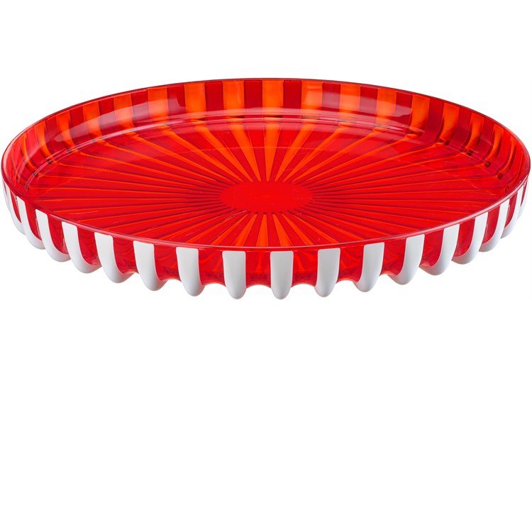 Vassoio Rotondo Pin-Up Rosso Corallo